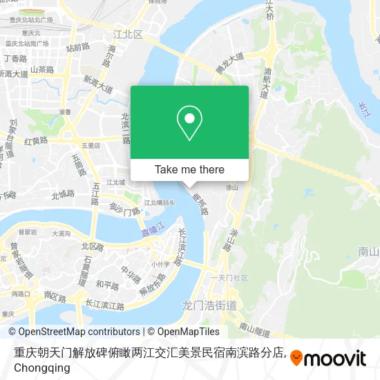重庆朝天门解放碑俯瞰两江交汇美景民宿南滨路分店 map