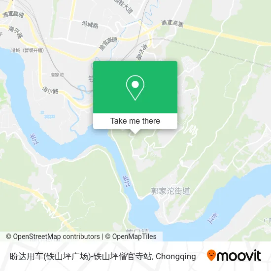 盼达用车(铁山坪广场)-铁山坪僧官寺站 map