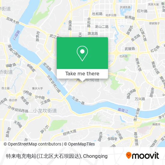 特来电充电站(江北区大石坝园达) map