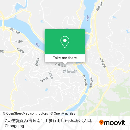 7天连锁酒店(涪陵南门山步行街店)停车场-出入口 map