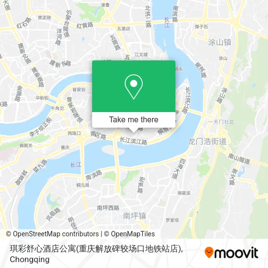 琪彩舒心酒店公寓(重庆解放碑较场口地铁站店) map