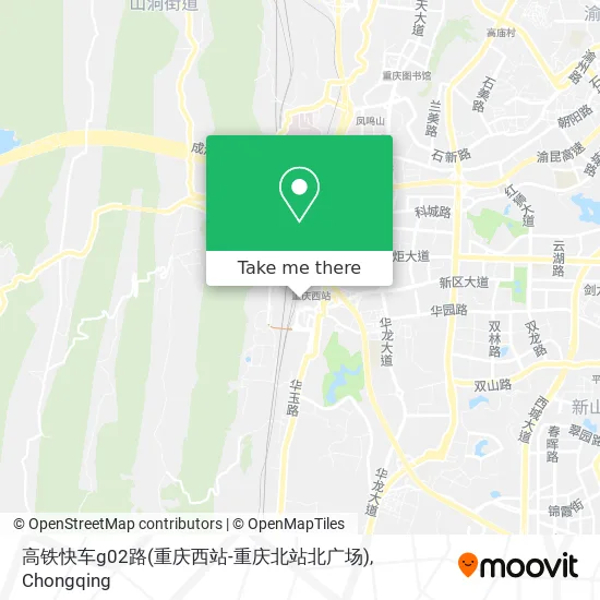 高铁快车g02路(重庆西站-重庆北站北广场) map