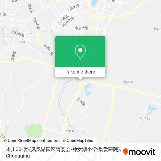 永川301路(凤凰湖园区管委会-神女湖小学·集爱医院) map