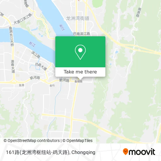 161路(龙洲湾枢纽站-鸡天路) map