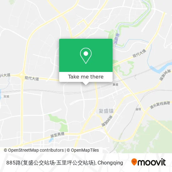 885路(复盛公交站场-五里坪公交站场) map