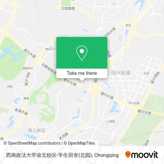 西南政法大学渝北校区-学生宿舍(北园) map