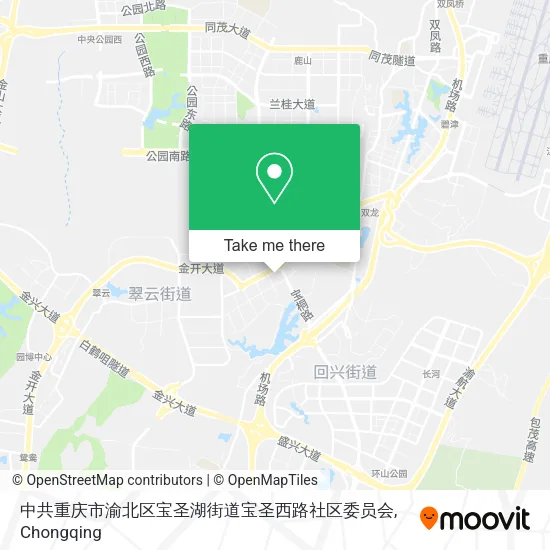 中共重庆市渝北区宝圣湖街道宝圣西路社区委员会 map