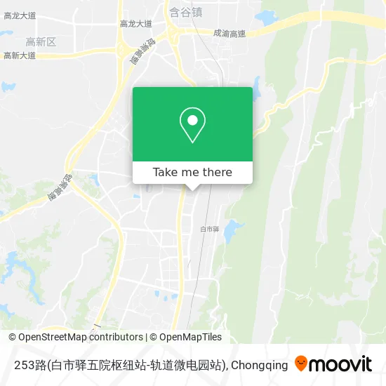 253路(白市驿五院枢纽站-轨道微电园站) map