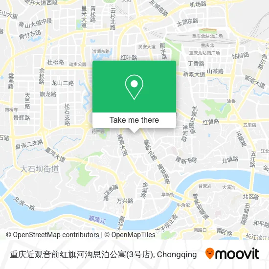重庆近观音前红旗河沟思泊公寓(3号店) map