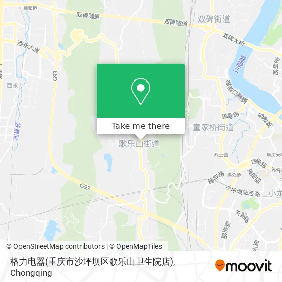 格力电器(重庆市沙坪坝区歌乐山卫生院店) map
