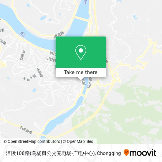 涪陵108路(乌杨树公交充电场-广电中心) map