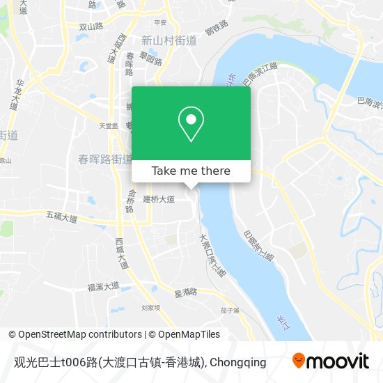 观光巴士t006路(大渡口古镇-香港城) map