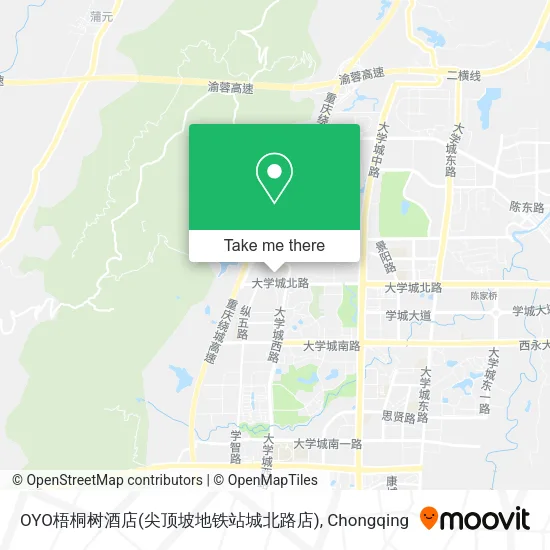 OYO梧桐树酒店(尖顶坡地铁站城北路店) map