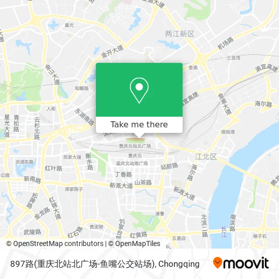897路(重庆北站北广场-鱼嘴公交站场) map