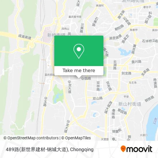 489路(新世界建材-钢城大道) map