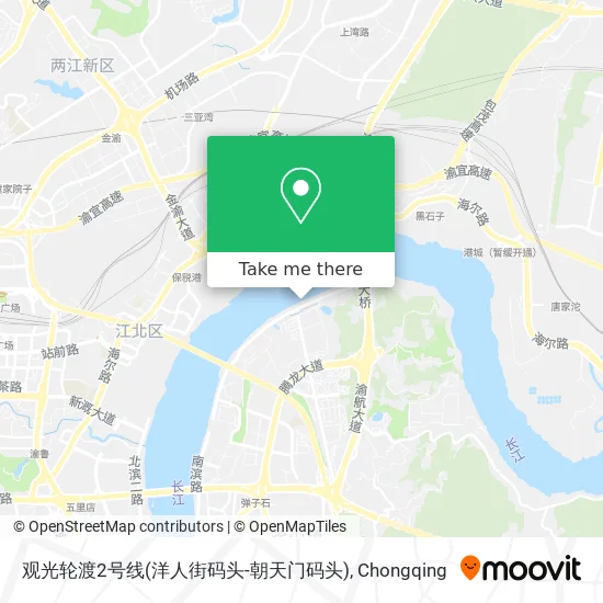 观光轮渡2号线(洋人街码头-朝天门码头) map