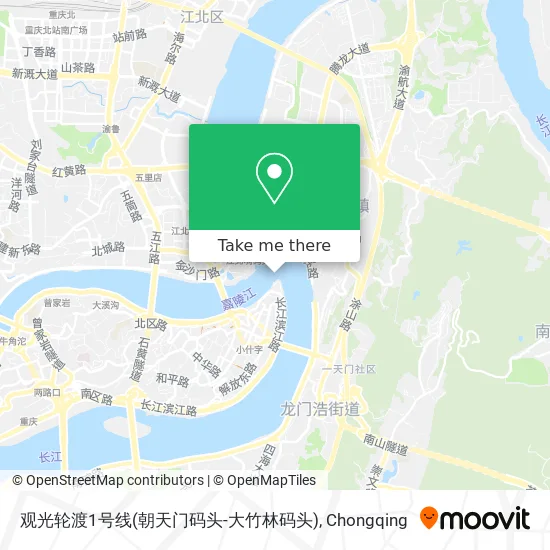 观光轮渡1号线(朝天门码头-大竹林码头) map