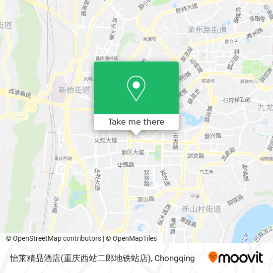 怡莱精品酒店(重庆西站二郎地铁站店) map