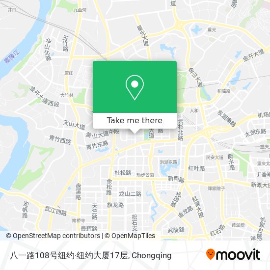 How To Get To 八一路108号纽约 纽约大厦17层in 渝北区by Bus Or Metro