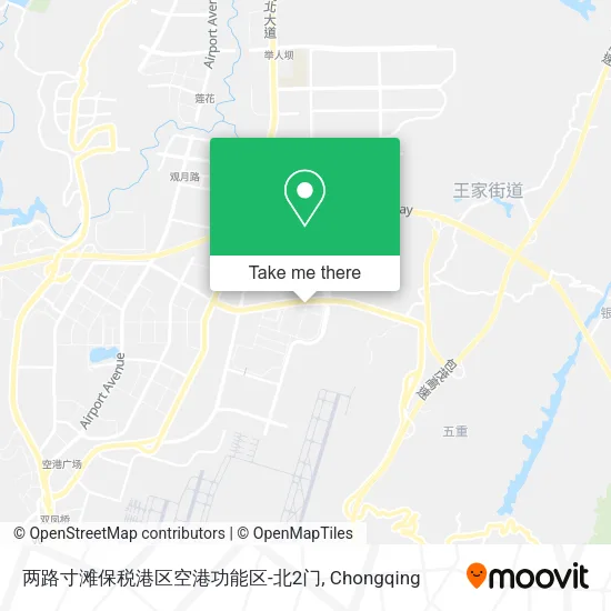 两路寸滩保税港区空港功能区-北2门 map