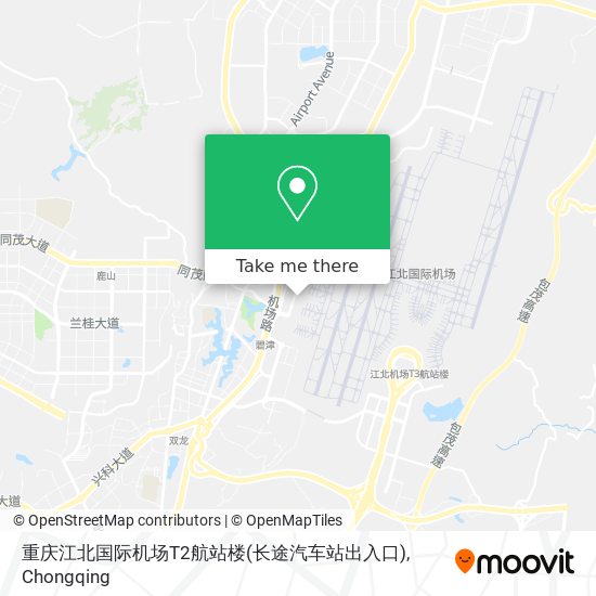 重庆江北国际机场T2航站楼(长途汽车站出入口) map