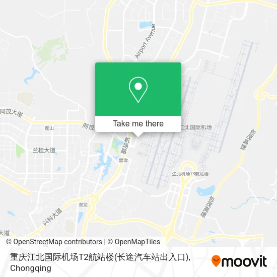 重庆江北国际机场T2航站楼(长途汽车站出入口) map