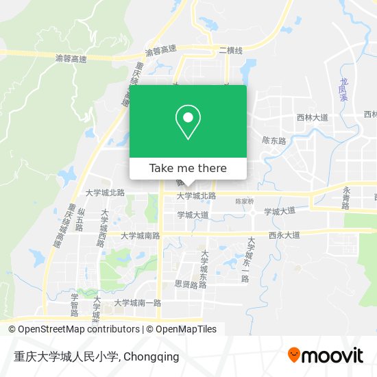 重庆大学城人民小学 map