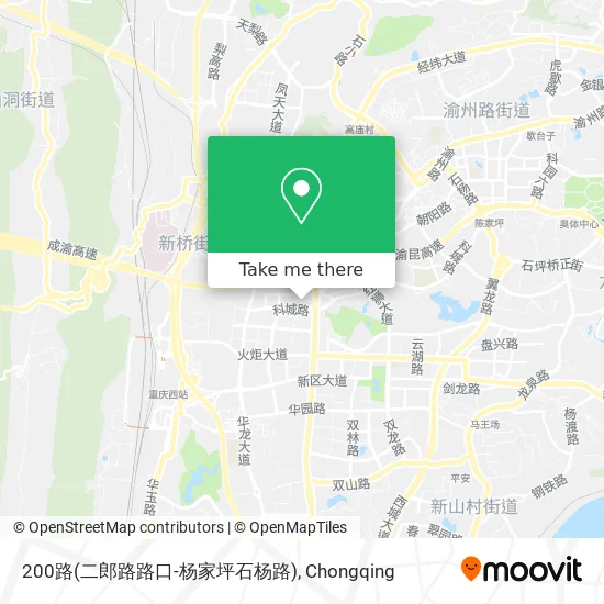 200路(二郎路路口-杨家坪石杨路) map