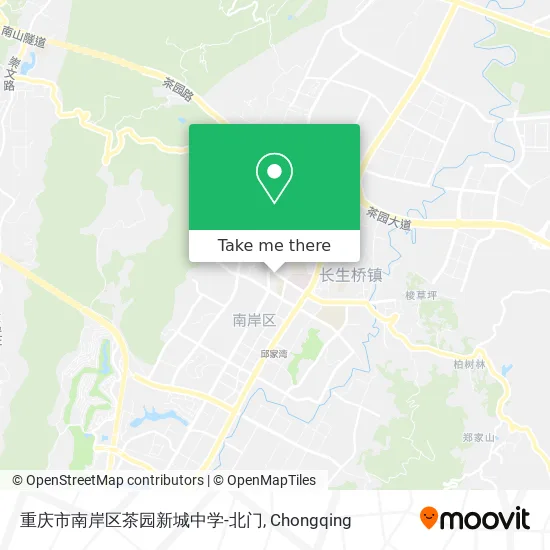 重庆市南岸区茶园新城中学-北门 map