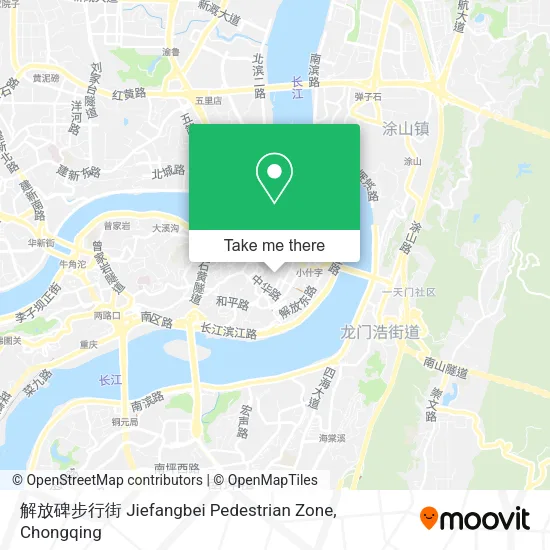 解放碑步行街 Jiefangbei Pedestrian Zone map