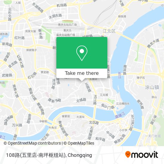 108路(五里店-南坪枢纽站) map