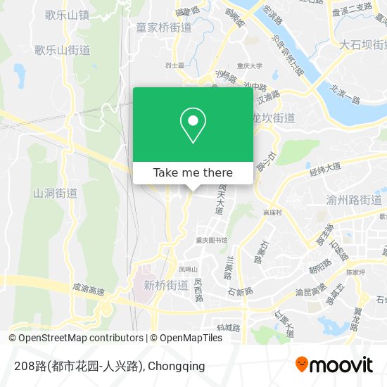 208路(都市花园-人兴路) map