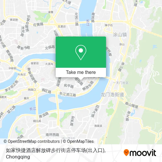 如家快捷酒店解放碑步行街店停车场(出入口) map