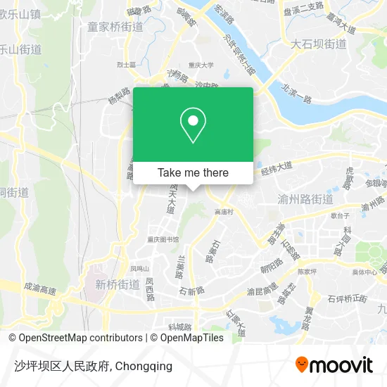 沙坪坝区人民政府 map
