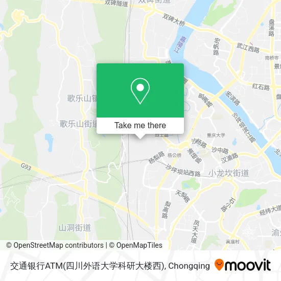交通银行ATM(四川外语大学科研大楼西) map