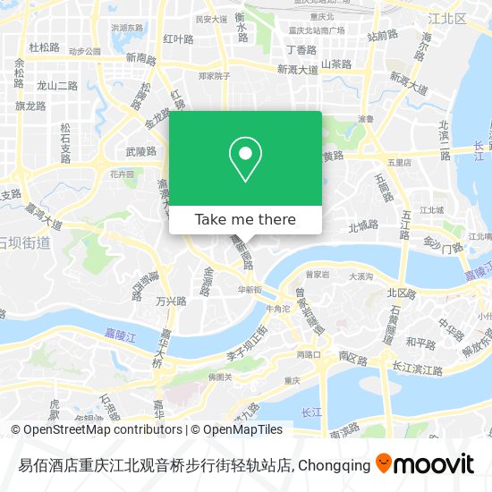 易佰酒店重庆江北观音桥步行街轻轨站店 map