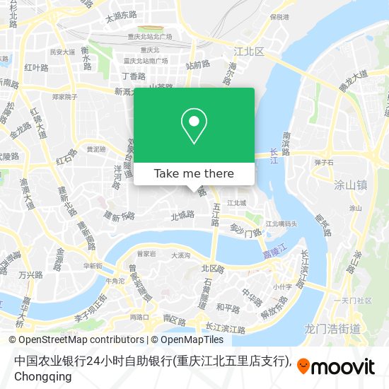 中国农业银行24小时自助银行(重庆江北五里店支行) map
