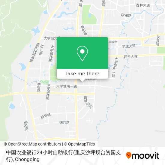 中国农业银行24小时自助银行(重庆沙坪坝台资园支行) map