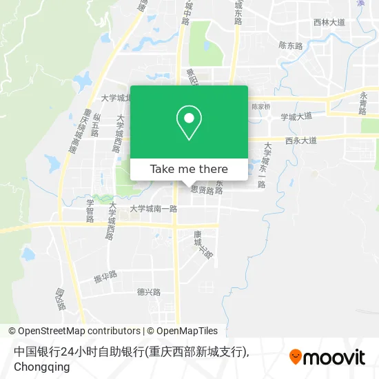 中国银行24小时自助银行(重庆西部新城支行) map