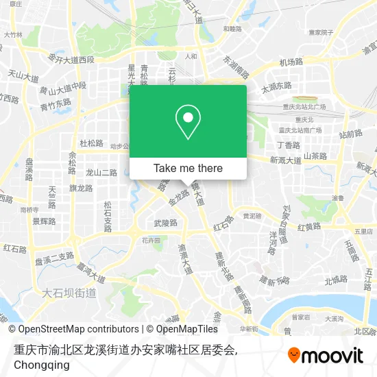 重庆市渝北区龙溪街道办安家嘴社区居委会 map