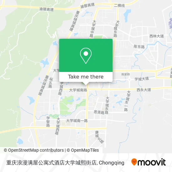 重庆浪漫满屋公寓式酒店大学城熙街店 map