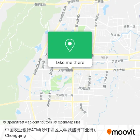 中国农业银行ATM(沙坪坝区大学城熙街商业街) map