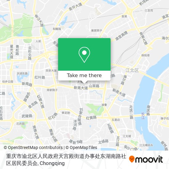 重庆市渝北区人民政府天宫殿街道办事处东湖南路社区居民委员会 map