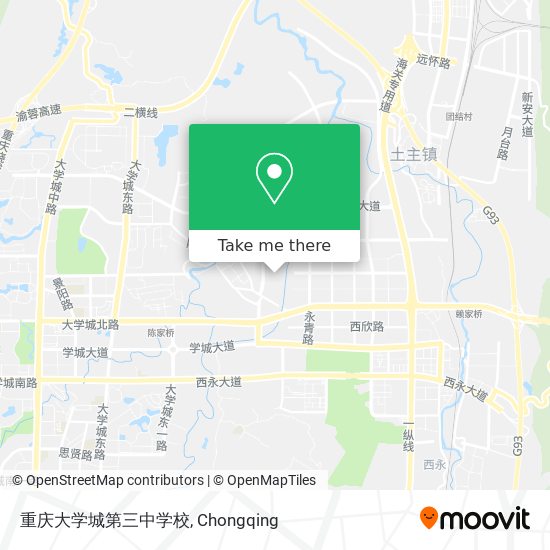 重庆大学城第三中学校 map