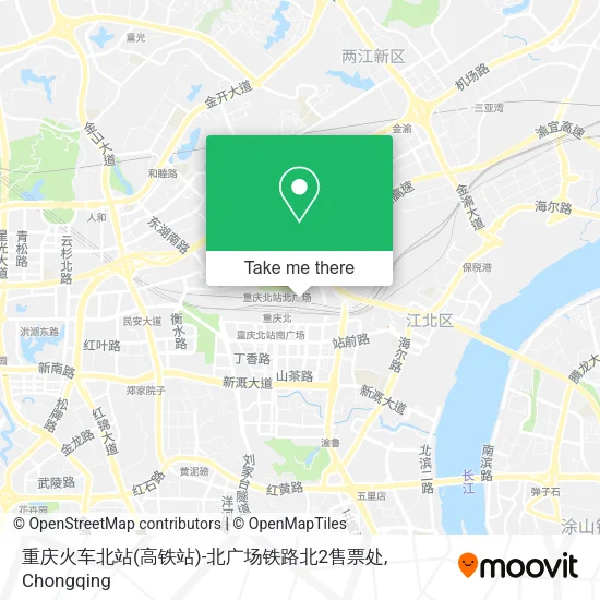 重庆火车北站(高铁站)-北广场铁路北2售票处 map