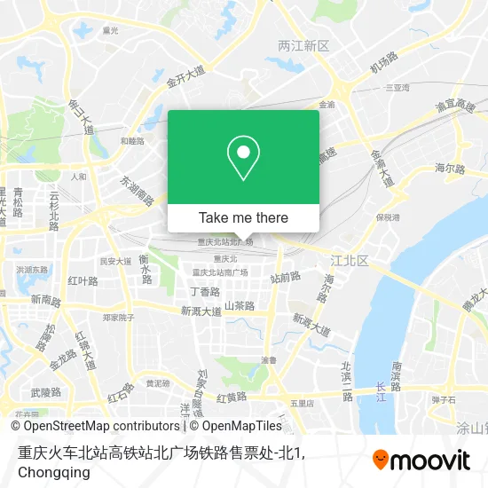重庆火车北站高铁站北广场铁路售票处-北1 map