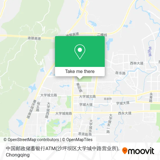 中国邮政储蓄银行ATM(沙坪坝区大学城中路营业所) map