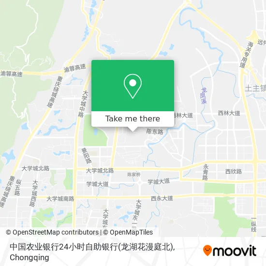 中国农业银行24小时自助银行(龙湖花漫庭北) map