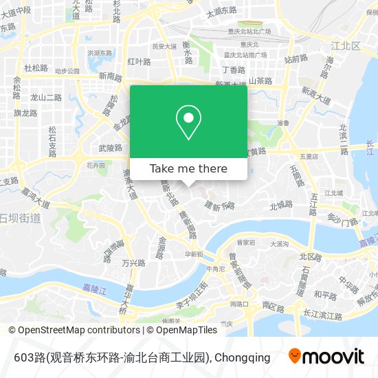 603路(观音桥东环路-渝北台商工业园) map