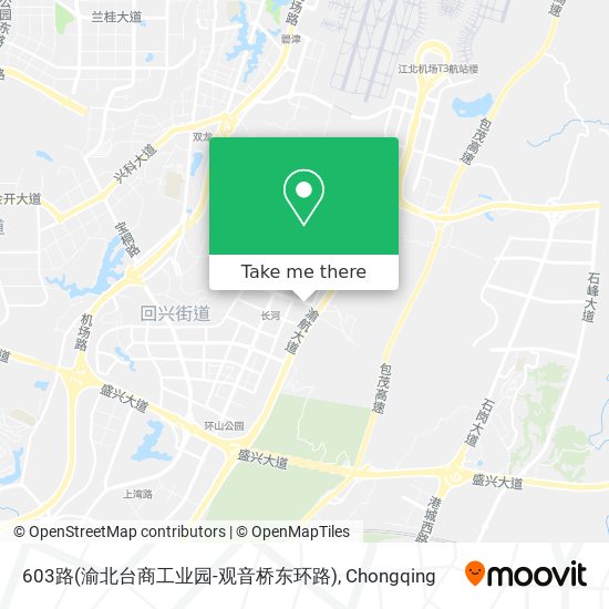 603路(渝北台商工业园-观音桥东环路) map